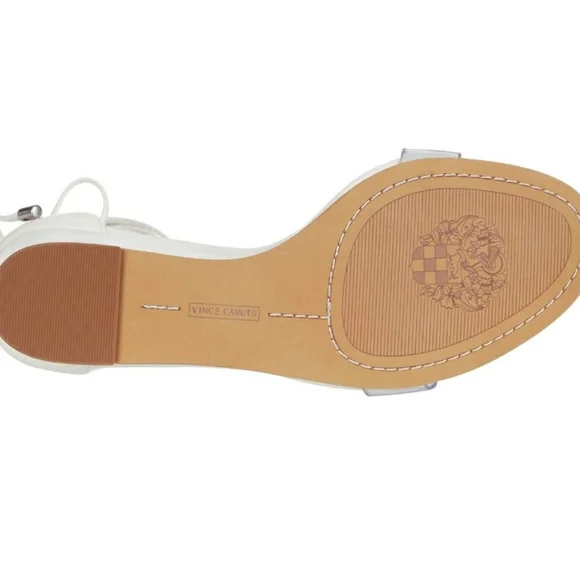 🟡Clearance Sale Vince Camuto Women  Stassia Wraparound Wedge Sandal WHITE/CLEAR - Picture 6 of 7